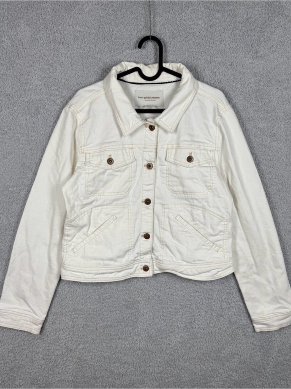 Pilcro and The Letterpress Button-Front Cropped Jacket - size M